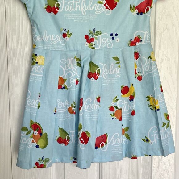 NEW Girls Dress Shorts Sleeves Dress 12/18 Months multifruit print - Picture 6 of 13